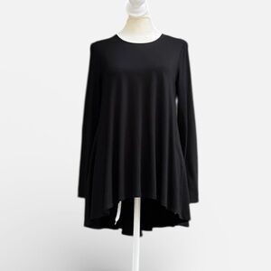 Eileen Fisher Long Sleeve Crew Neck Tunic in Black Size Small